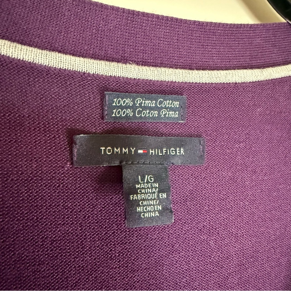 Purple Argyle Cardigan Sweater - Preppy, tennis, golf, country club, academia - Picture 6 of 6